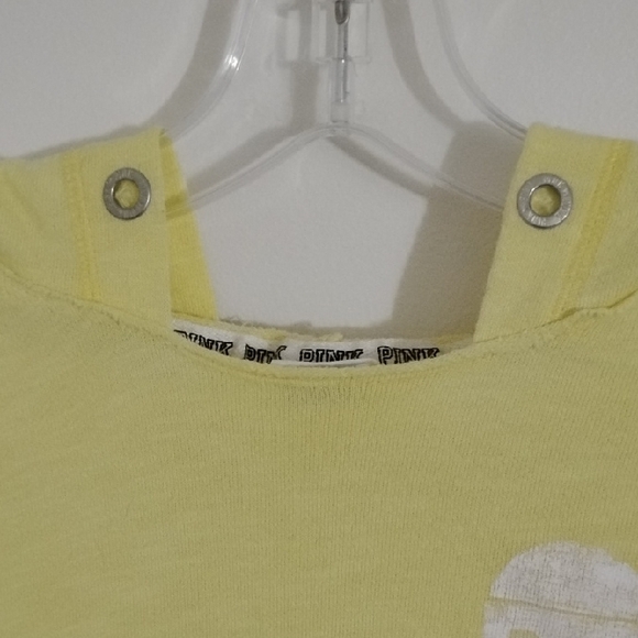 PINK Victoria's Secret Light Yellow Pullover Heart Hooded Sweatshirt Top - Picture 5 of 16